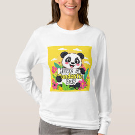 Schattigee panda: "Heb een Pandastische Dag" T-shirt