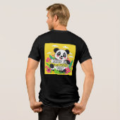 Schattigee panda: "Heb een Pandastische Dag" Tri-Blend Shirt (Achterkant volledig)
