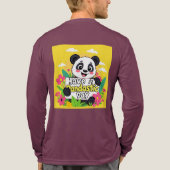 Schattigee panda: "Heb een Pandastische Dag" Tri-Blend Shirt (Achterkant volledig)