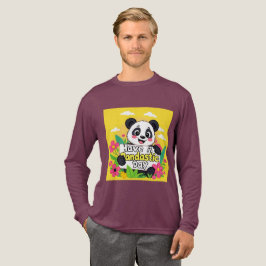 Schattigee panda: "Heb een Pandastische Dag" Tri-Blend Shirt
