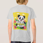 Schattigee panda: "Heb een Pandastische Dag" Tri-Blend Shirt (Achterkant)