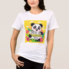 Schattigee panda: "Heb een Pandastische Dag" Tri-Blend Shirt