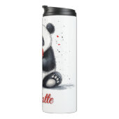 Schattigee Panda Holding Heart met  naam Thermosbeker (Geroteerd rechts)