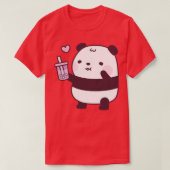 Schattigee Panda houdt van Taro Bubble Tea T-shirt (Design voorkant)