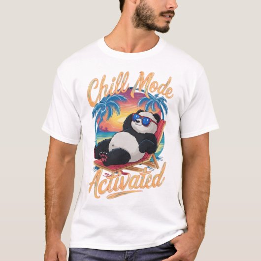 Schattigee Panda in Chill mode Zomer T-shirt (Voorkant)