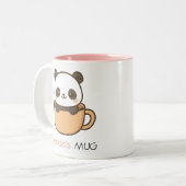 Schattigee Panda in Cup – Custom Name Mok Design (Voorkant links)