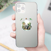 Schattigee panda in het meer, panda Sticker (Telefoon)
