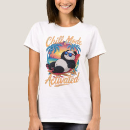Schattigee Panda in het strand Zomer T-shirt