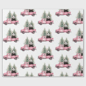 Schattigee Panda in Roze Vrachtwagen Cadeaupapier (Vlak)