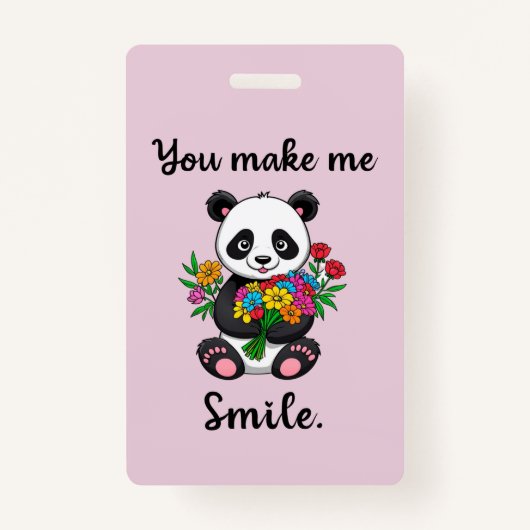 Schattigee panda, je doet me glimlachen badge (Voorkant)