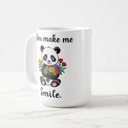 Schattigee panda, je doet me glimlachen koffiemok (Voorkant links)