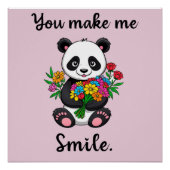 Schattigee panda, je doet me glimlachen perfect poster (Voorkant)