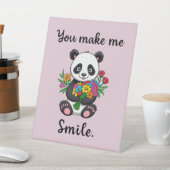 Schattigee panda, je doet me glimlachen reclamebord met voetstuk (Insitu)