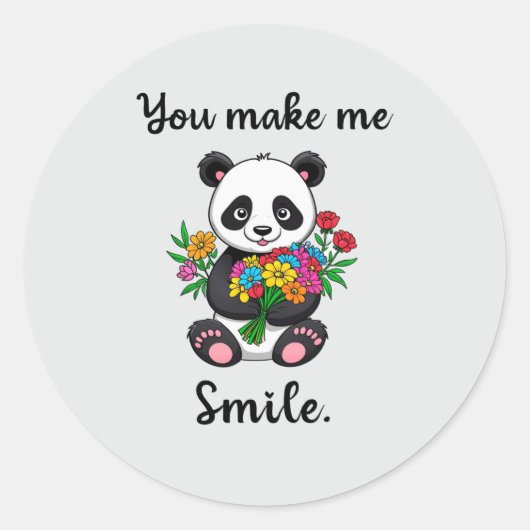Schattigee panda, je doet me glimlachen ronde sticker (Voorkant)
