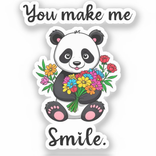 Schattigee panda, je doet me glimlachen sticker (Voorkant)