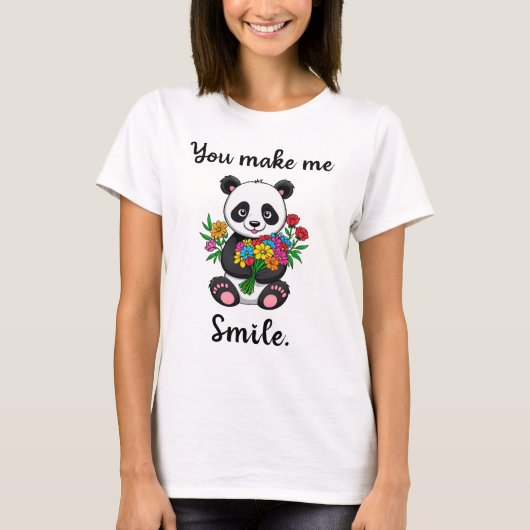 Schattigee panda, je doet me glimlachen t-shirt (Voorkant)