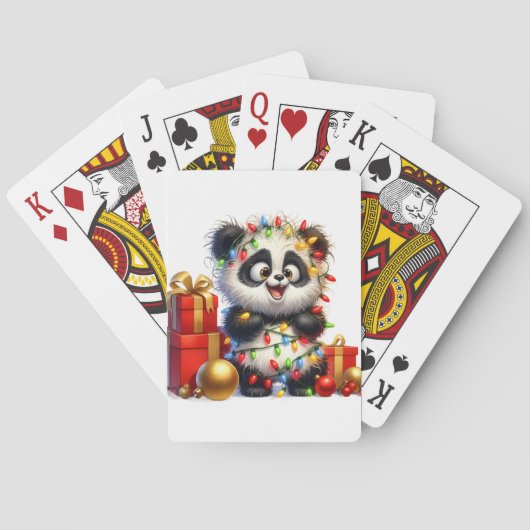 Schattigee Panda Kerstkaarten Pokerkaarten (Achterkant)