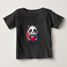 Schattigee panda knuffelt een hart