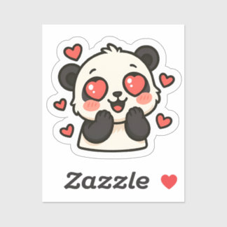 Schattigee Panda Love Sticker – Kawaii Heart Eyes 