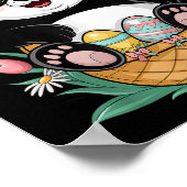 Schattigee panda Mannen Vrouwen Kinder panda liefh Poster (Hoek)