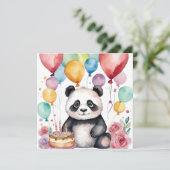 Schattigee Panda met ballonkaartje (Staand voorkant)