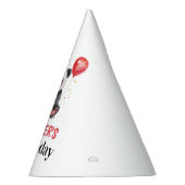 Schattigee panda met ballonnen en taart 1e verjaar feesthoedjes (Rechts)