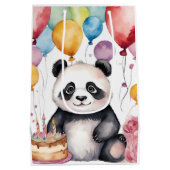 Schattigee panda met ballonnen medium cadeauzakje (Achterkant)