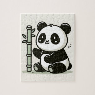 Schattigee panda met bamboe legpuzzel