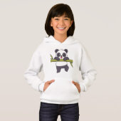 Schattigee Panda met Bamboo I HOODIE (Voorkant volledig)