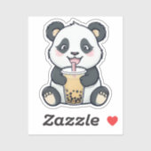 Schattigee Panda met Boba Tea Sticker – Kawaii (Vel)