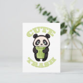 Schattigee Panda met een vuilnisbak Briefkaart (Staand voorkant)