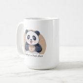 Schattigee panda met koffie koffiemok (Voorkant links)