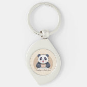 Schattigee panda met koffie sleutelhanger (Voorkant)