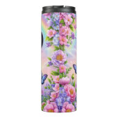 Schattigee panda met Paarse strik en vlinders Thermosbeker (Achterkant)