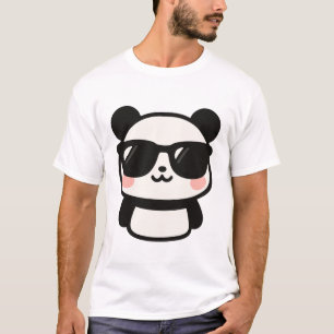 Schattigee panda met tinten t-shirt