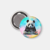 Schattigee panda met zijn speelgoed magneet (Voorkant / Achterkant)
