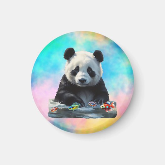 Schattigee panda met zijn speelgoed magneet (Voorkant)
