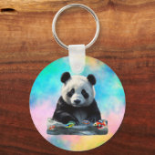 Schattigee panda met zijn speelgoed sleutelhanger (Voorkant)