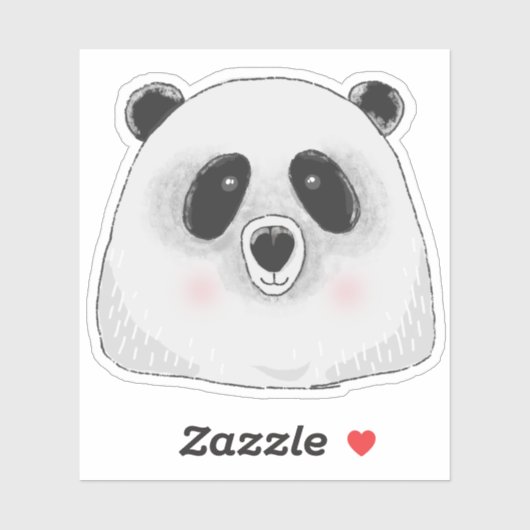 Schattigee panda moderne kunst. Kinder grappige be Sticker (Vel)