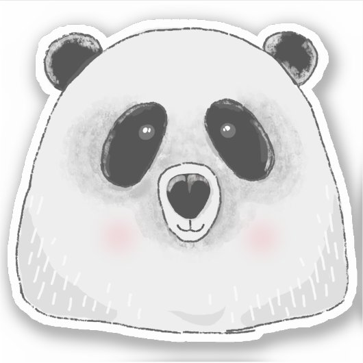 Schattigee panda moderne kunst. Kinder grappige be Sticker (Voorkant)
