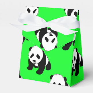Schattigee Panda; Neon Groen, Zwart & Wit Bedankdoosjes