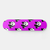 Schattigee Panda; Neon Paarse, Zwart & Wit Skateboard (Horizontaal)