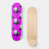 Schattigee Panda; Neon Paarse, Zwart & Wit Skateboard (Voorkant)