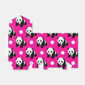 Schattigee panda; Neon roze, zwart & wit polka sti Bedankdoosjes (Uitgevouwen)