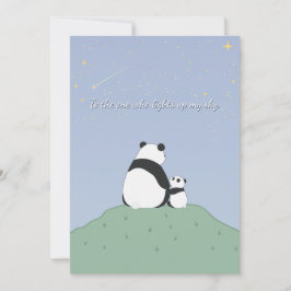 Schattigee panda onder de sterren feestdagenkaart