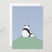 Schattigee panda onder de sterren feestdagenkaart (Voorkant / Achterkant)