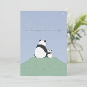 Schattigee panda onder de sterren feestdagenkaart (Staand voorkant)