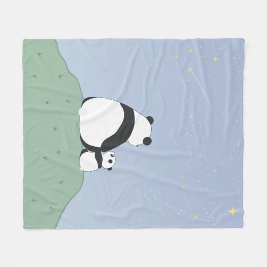 Schattigee panda onder de sterren fleece deken (Voorkant (Horizontaal))