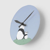Schattigee panda onder de sterren ronde klok (Hoek)