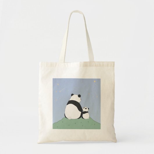 Schattigee panda onder de sterren tote bag (Voorkant)